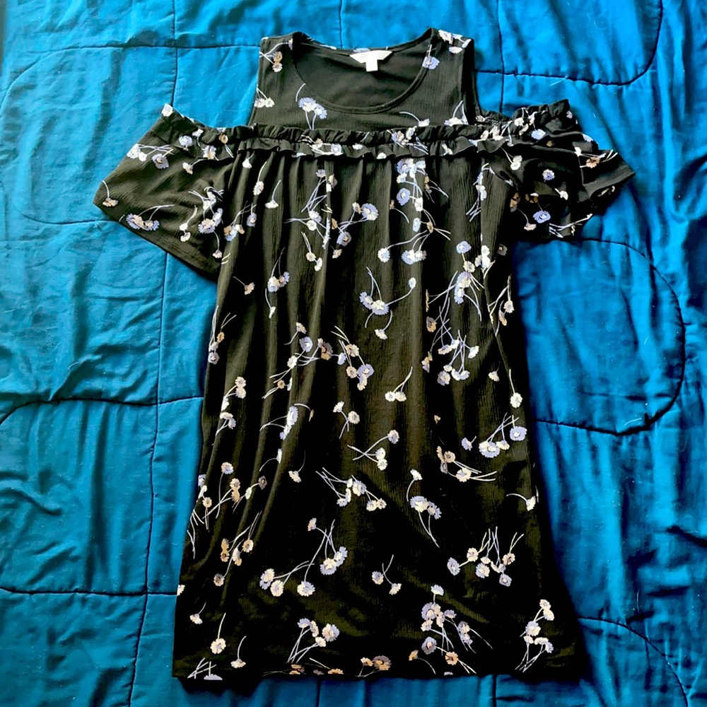 Lauren Conrad cold shoulder floral dress size L